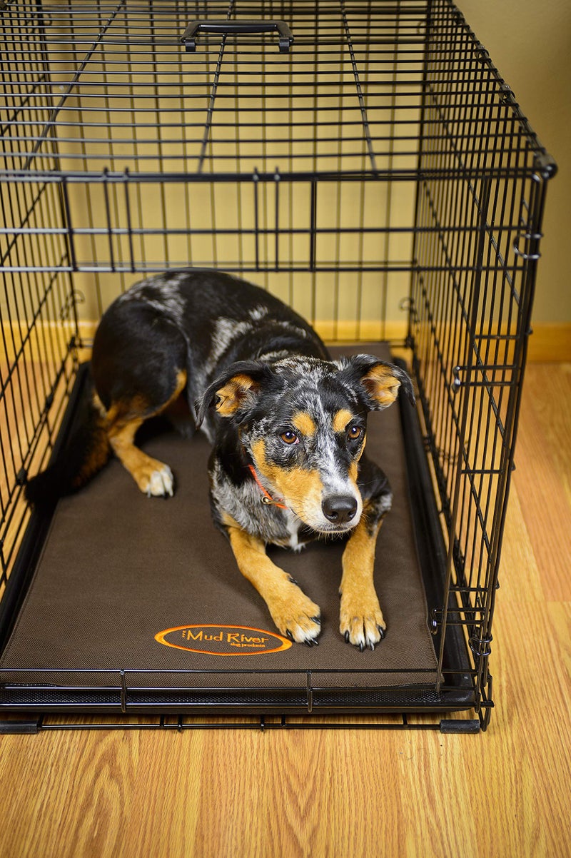 Mud River Dog Crate Cushion, Nylon, X-Large/Jumbo/32 x 22", Brown - Image 2